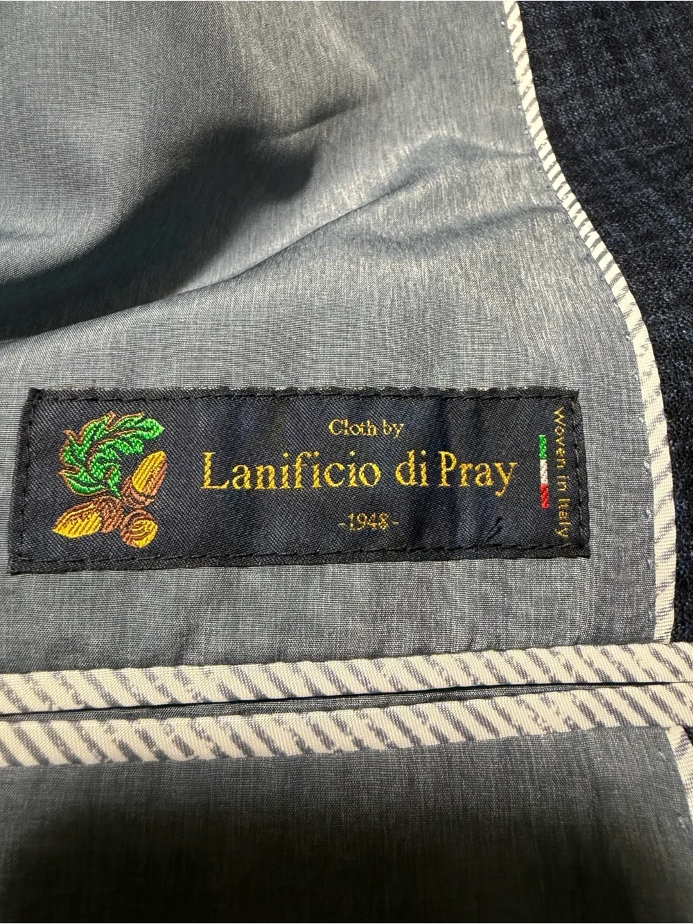 Joseph Abboud Modern 100% Virgin Wool Plaid Blazer 46R Blue Lanificio Di Pray
